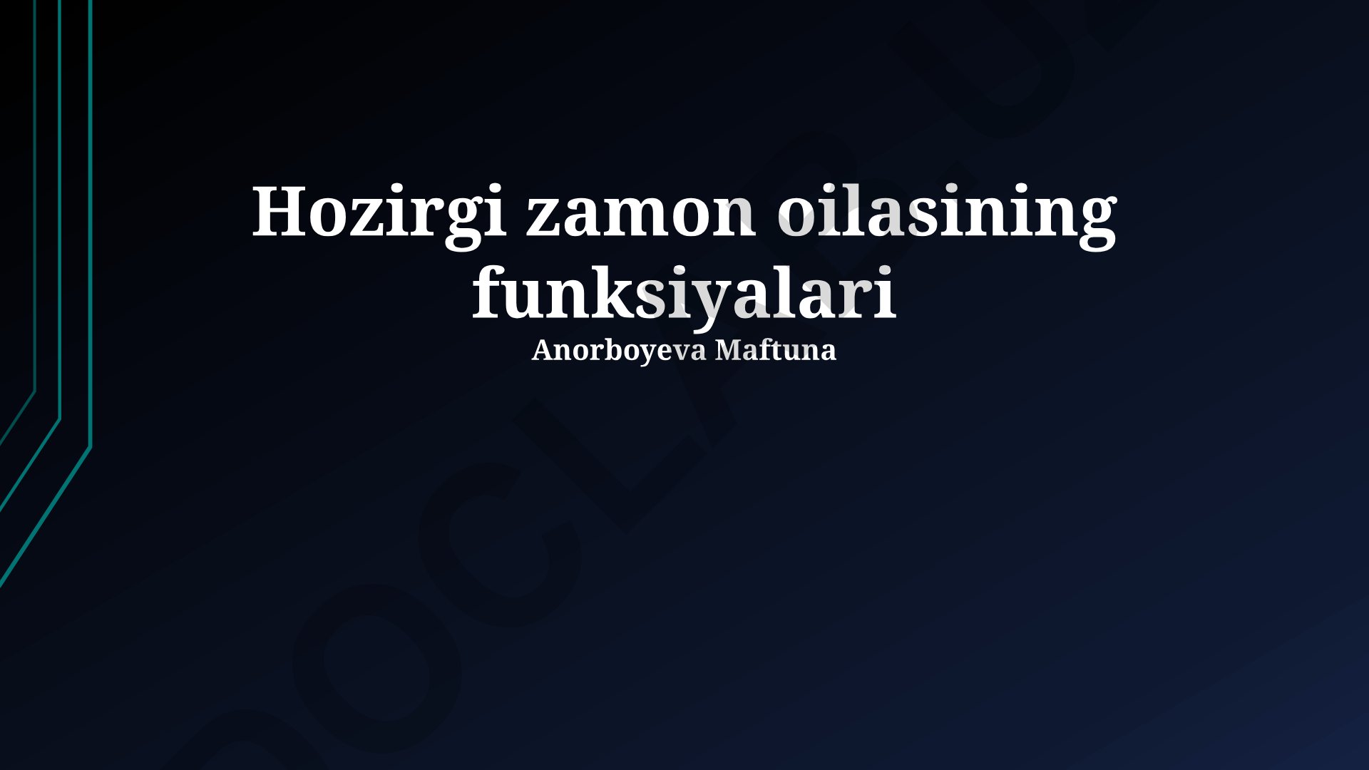 Zamonaviy oilaning funksiyalari va huquqiy vazifalari