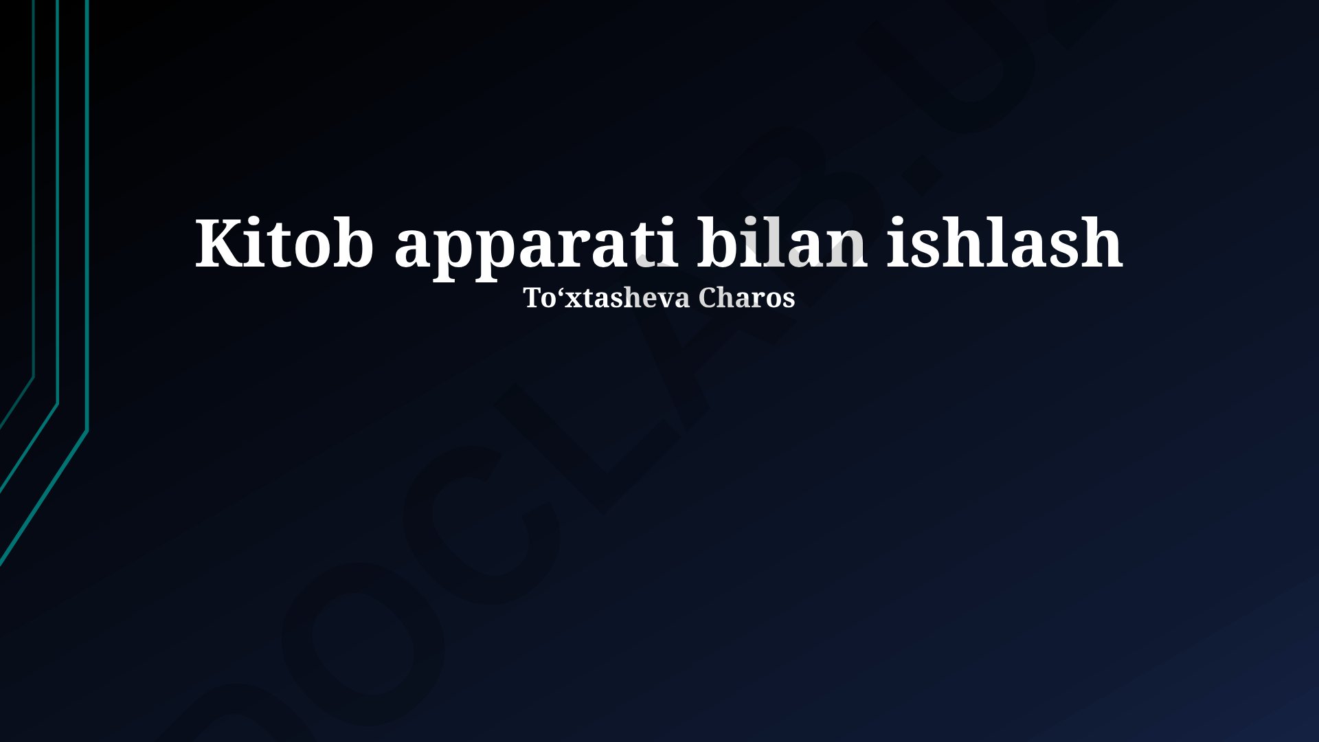 Kitob apparati bilan ishlash