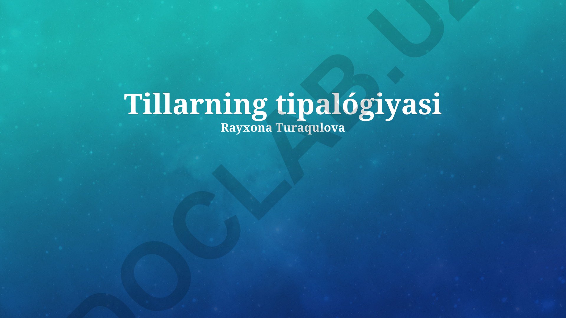 Tuproqlarning genetik tasnifi, turlari va unumdorligini oshirish yoʻllari
