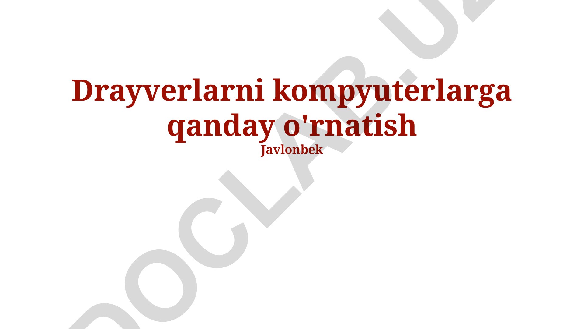 Drayverlarni kompyuterlarga qanday o'rnatish
