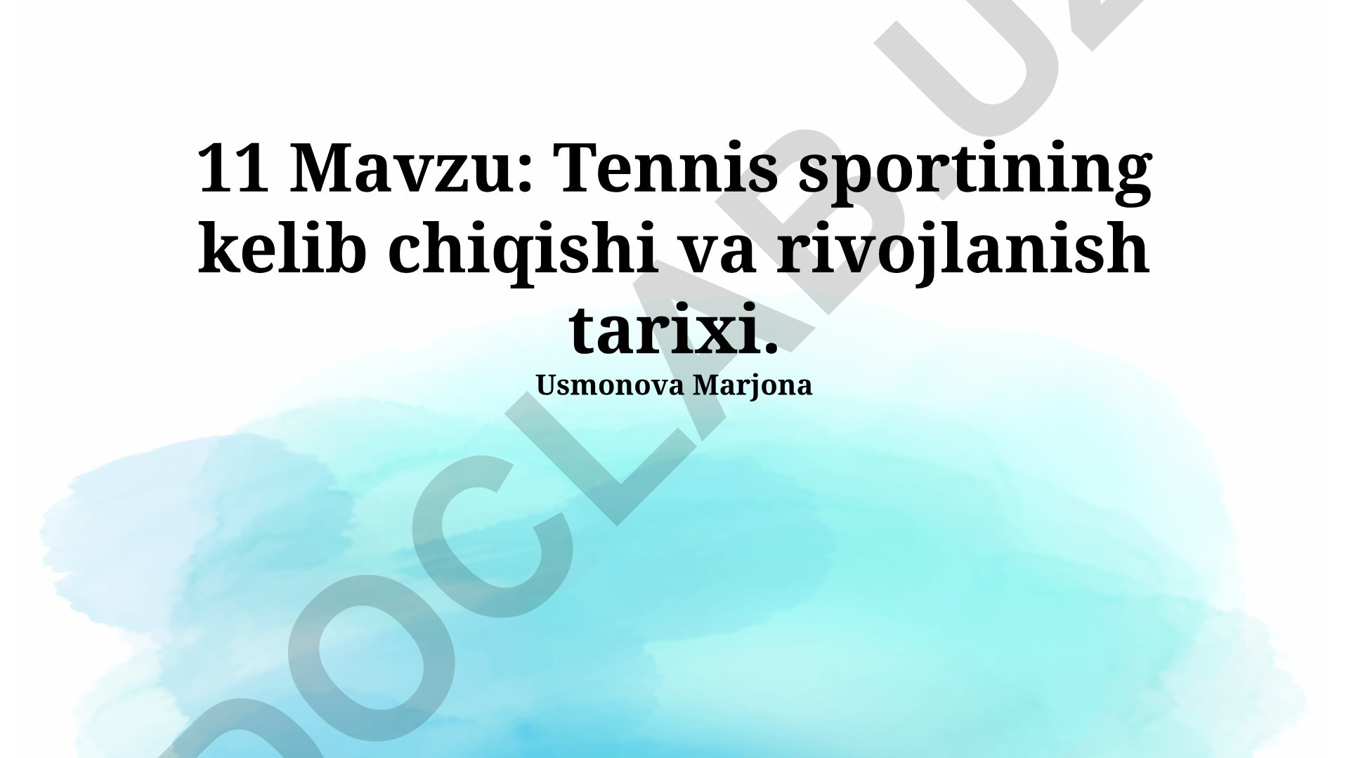 Tennis sportining kelib chiqishi va rivojlanish tarixi