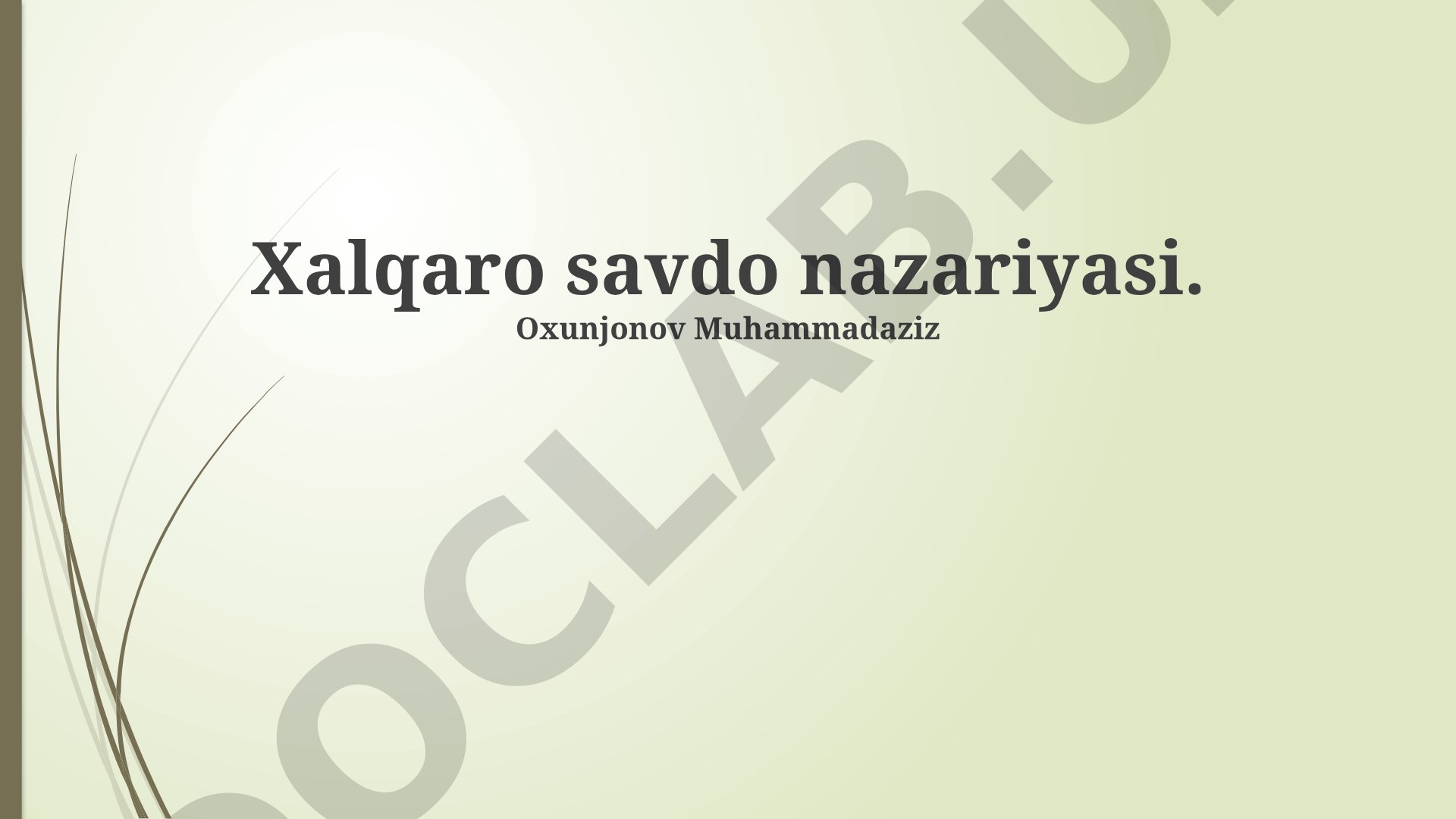 Xalqaro savdo nazariyasi