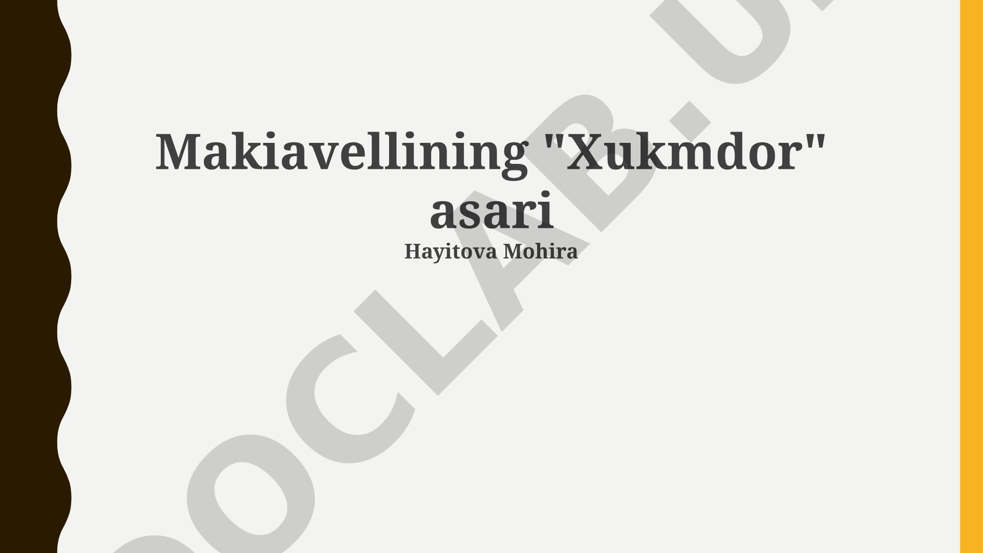 Makiavellining 'Xukmdor' asari