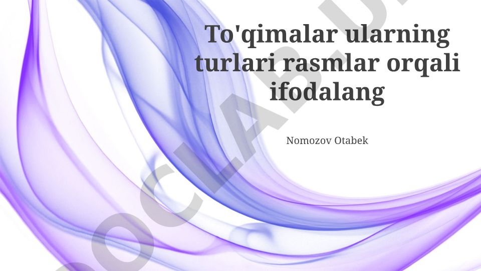 To'qimalar turlari va ularning tuzilishi