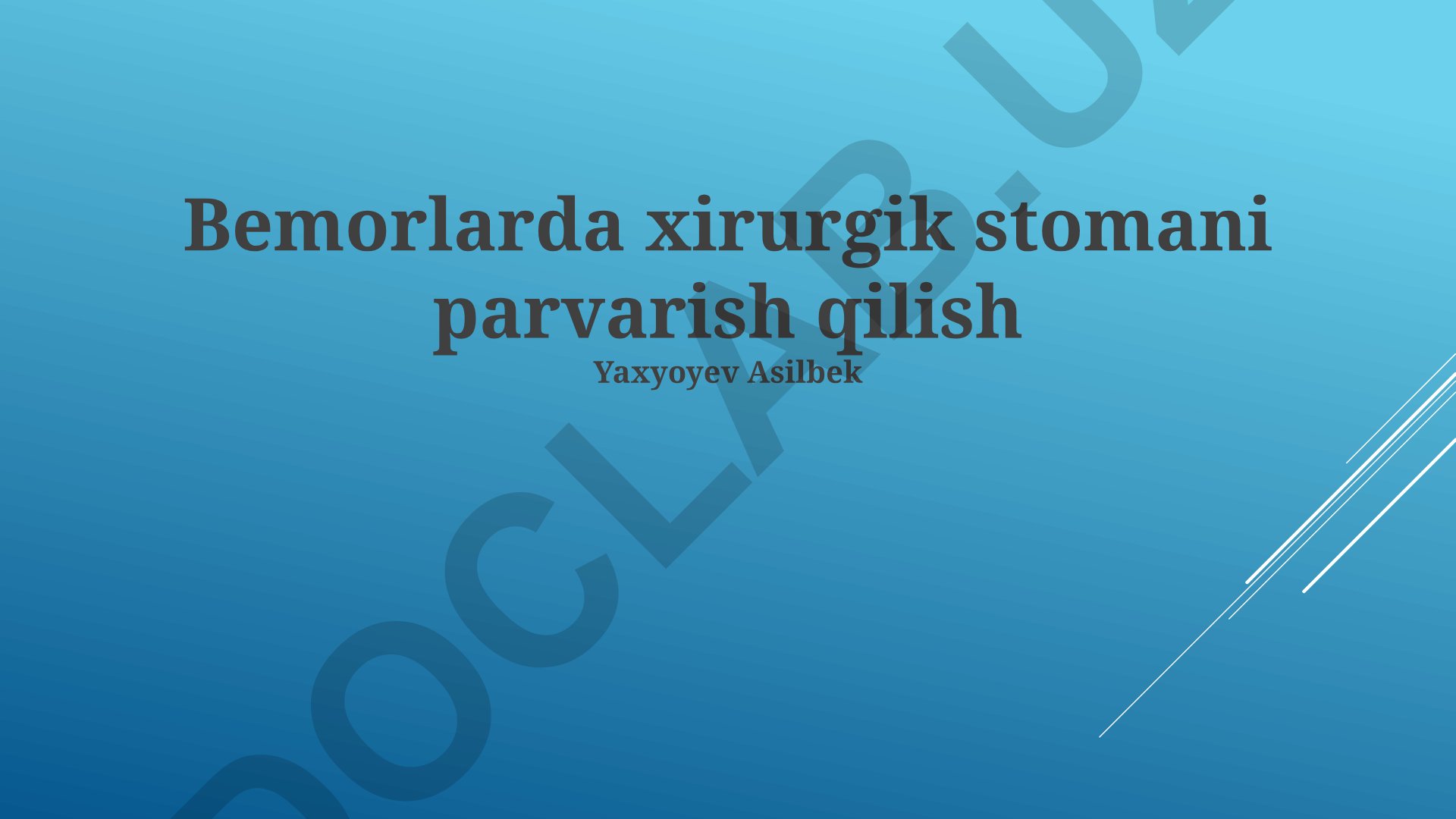 Bemorlarda xirurgik stomani parvarish qilish
