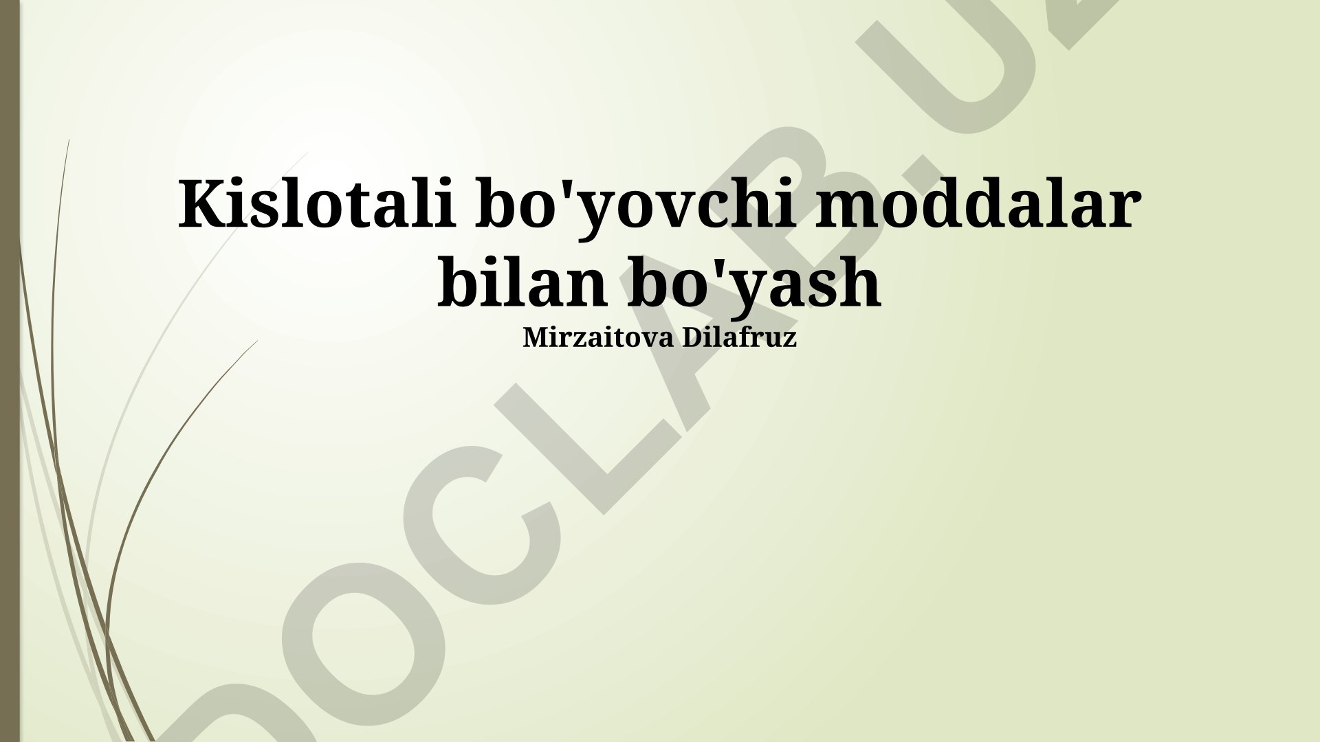 Kislotali bo'yovchi moddalar bilan bo'yash