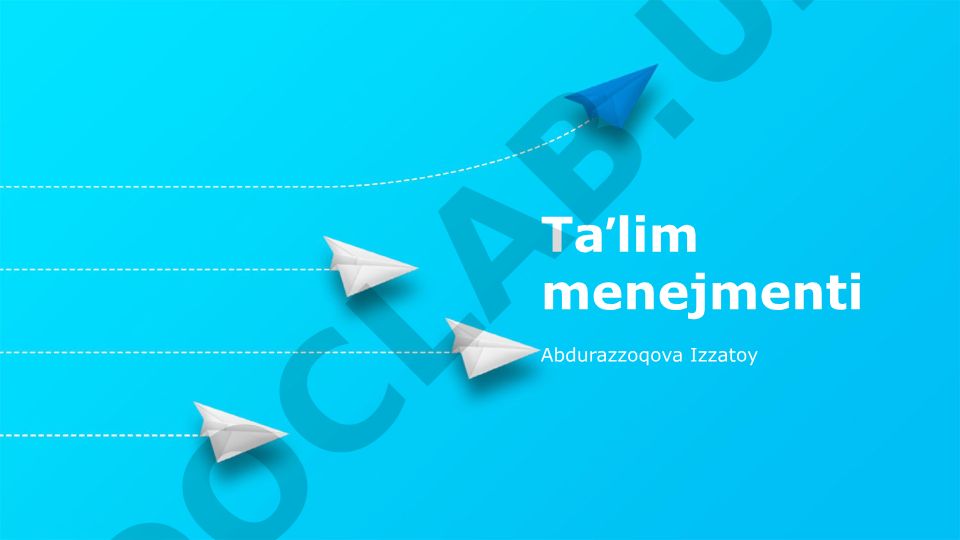 Ta'lim muassasalarini rivojlantirish va ta'lim boshqaruvi tizimlari