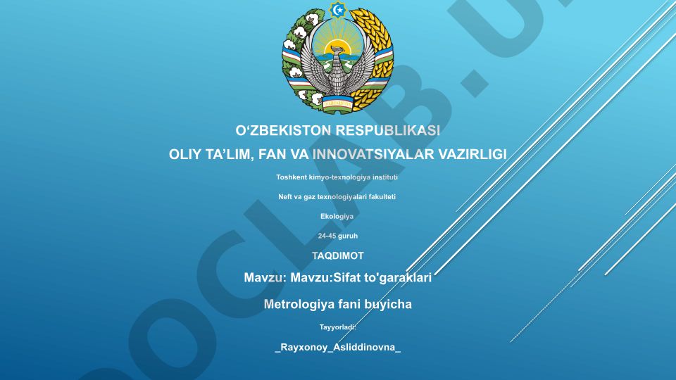 Sifat to'garaklari Metrologiya fani buyicha