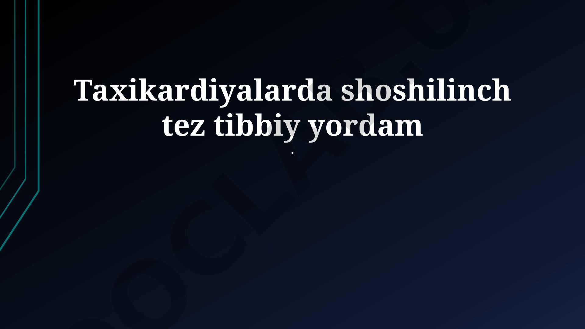 Taxikardiyalarda shoshilinch tez tibbiy yordam