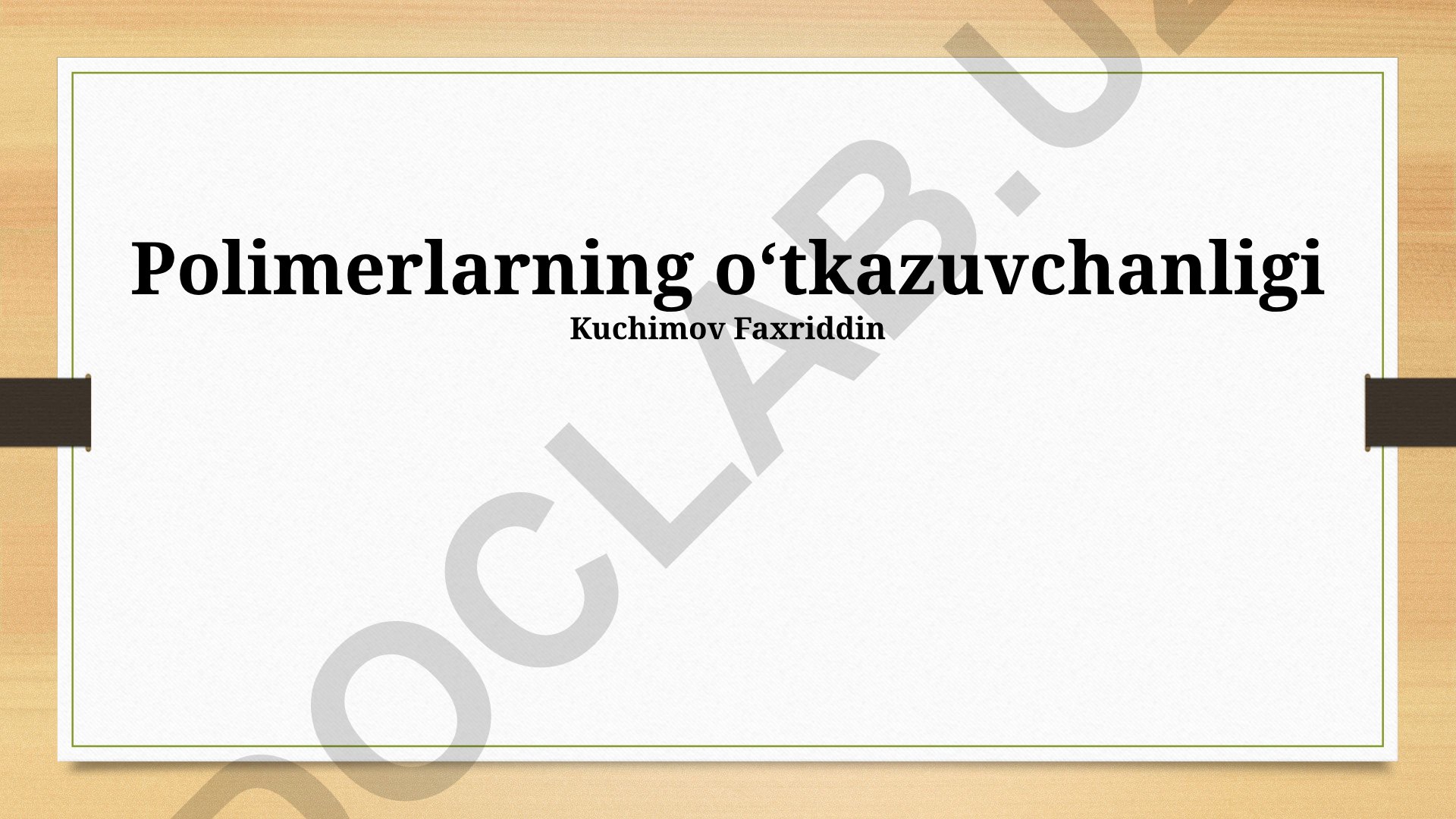 Polimerlarning oʻtkazuvchanligi