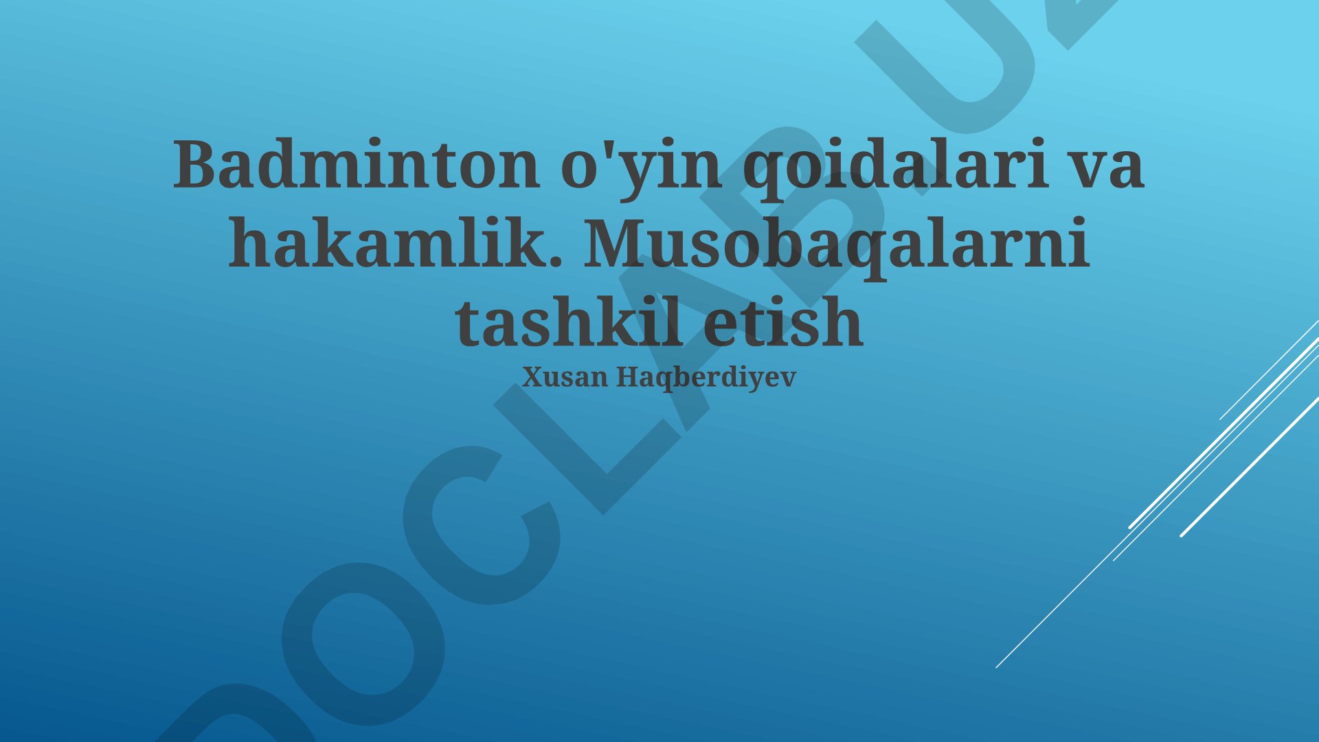 Badminton o'yin qoidalari va hakamlik