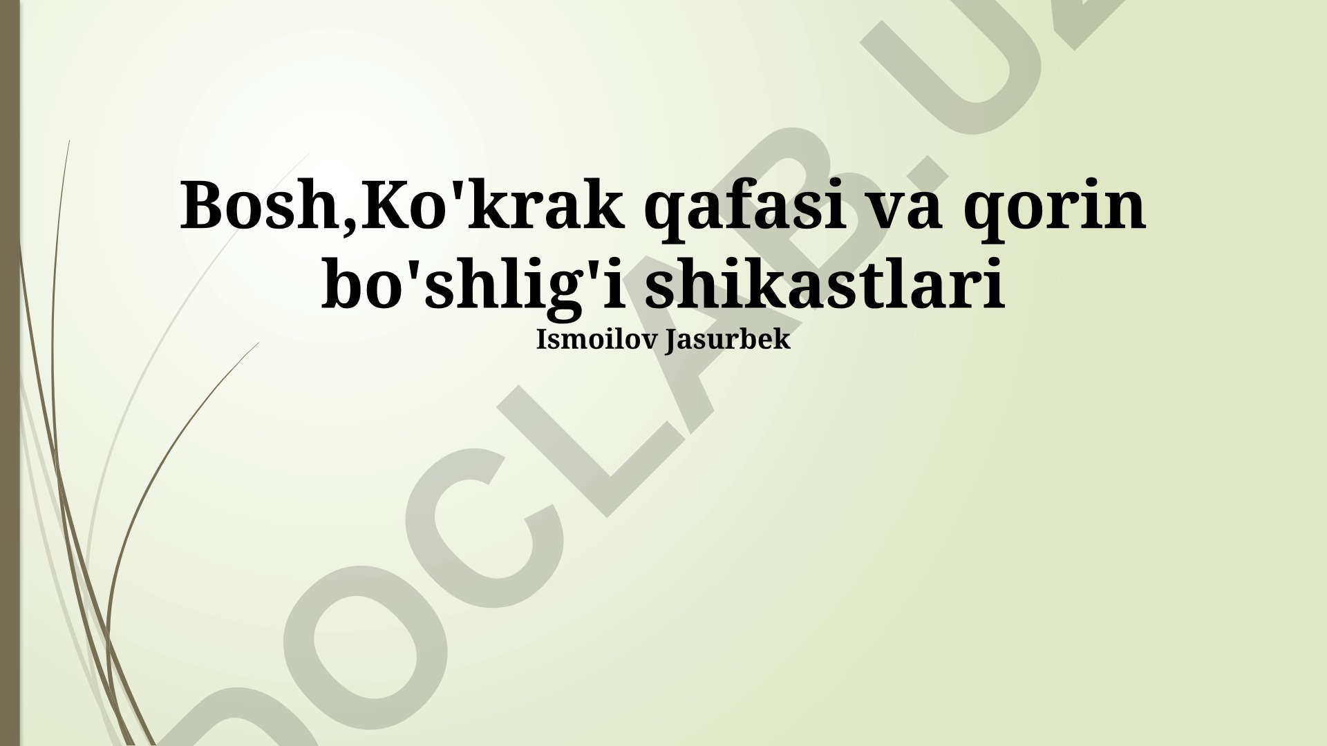 Ko'krak qafasi va qorin bo'shlig'i shikastlanishlari