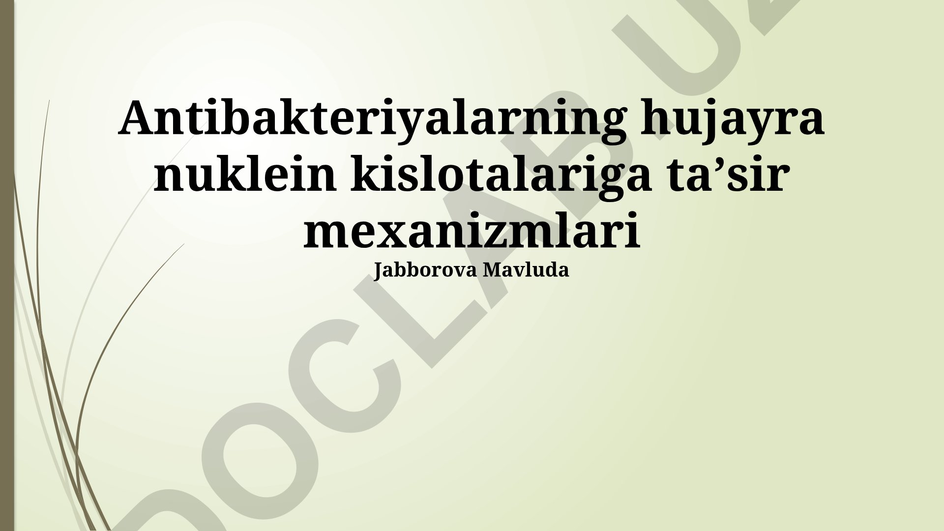 Antibakteriyalarning hujayra nuklein kislotalariga ta'sir mexanizmlari