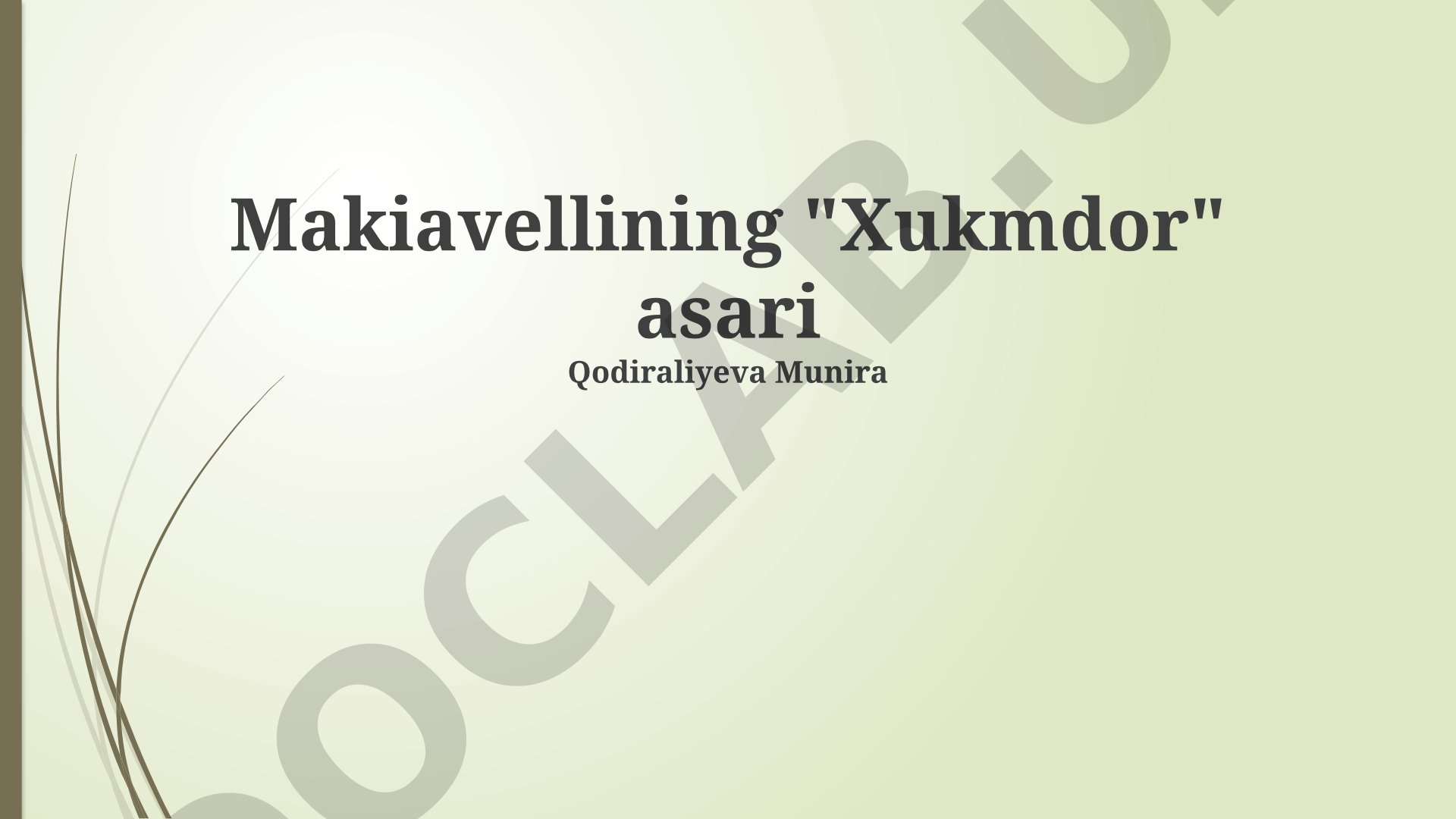 Makiavellining 'Hukmdor' asari