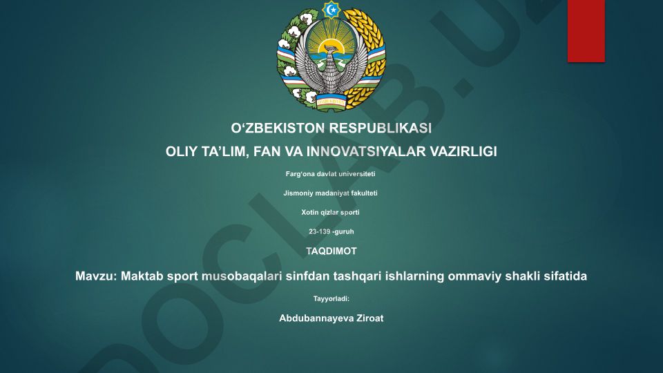Maktab sport musobaqalari sinfdan tashqari ishlarning ommaviy shakli sifatida