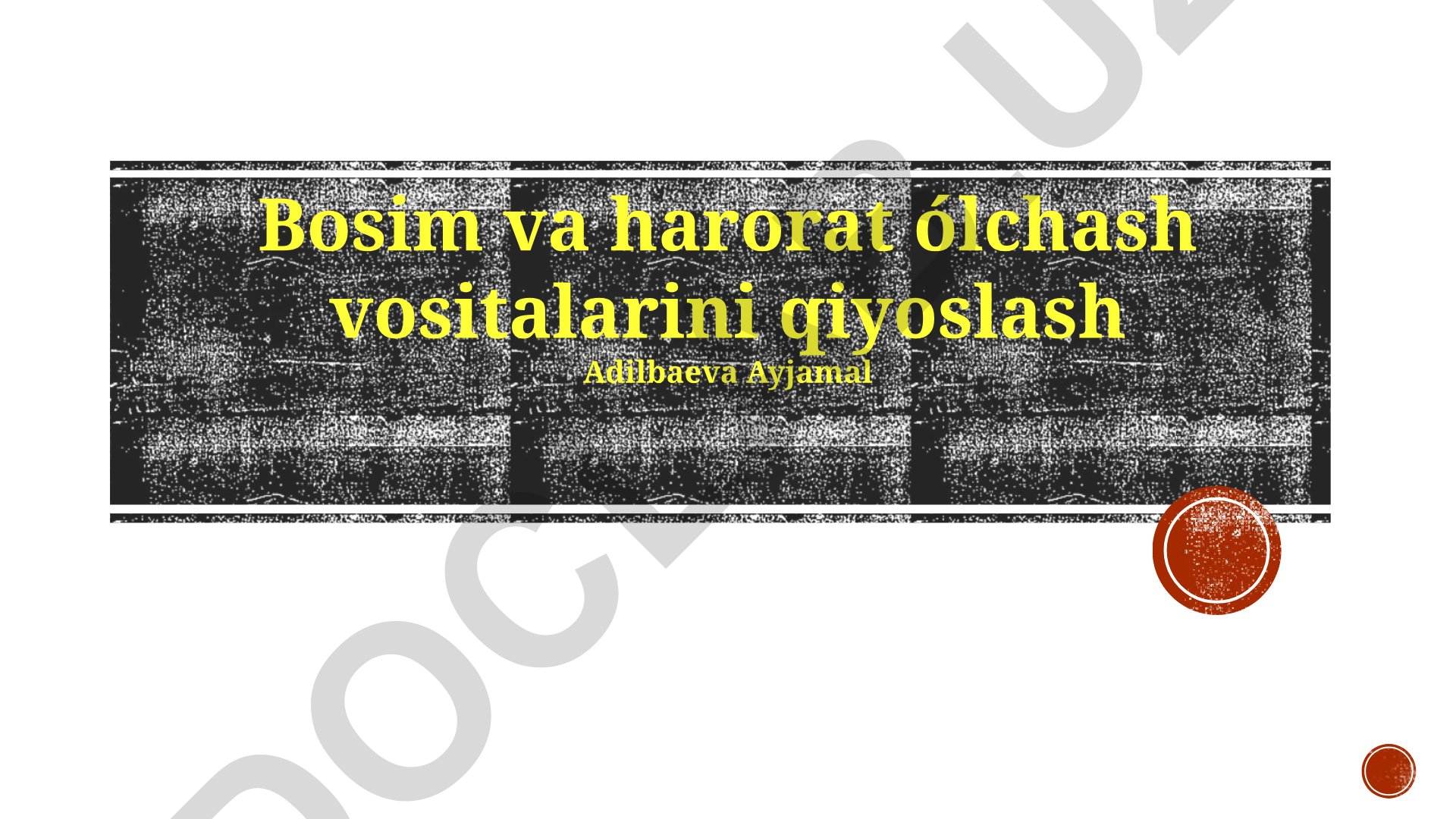 Bosim va harorat o'lchash vositalarini qiyoslash