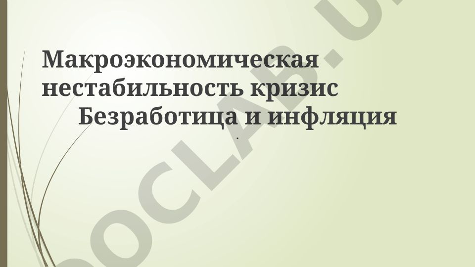 Макроэкономическая нестабильность, безработица и инфляция