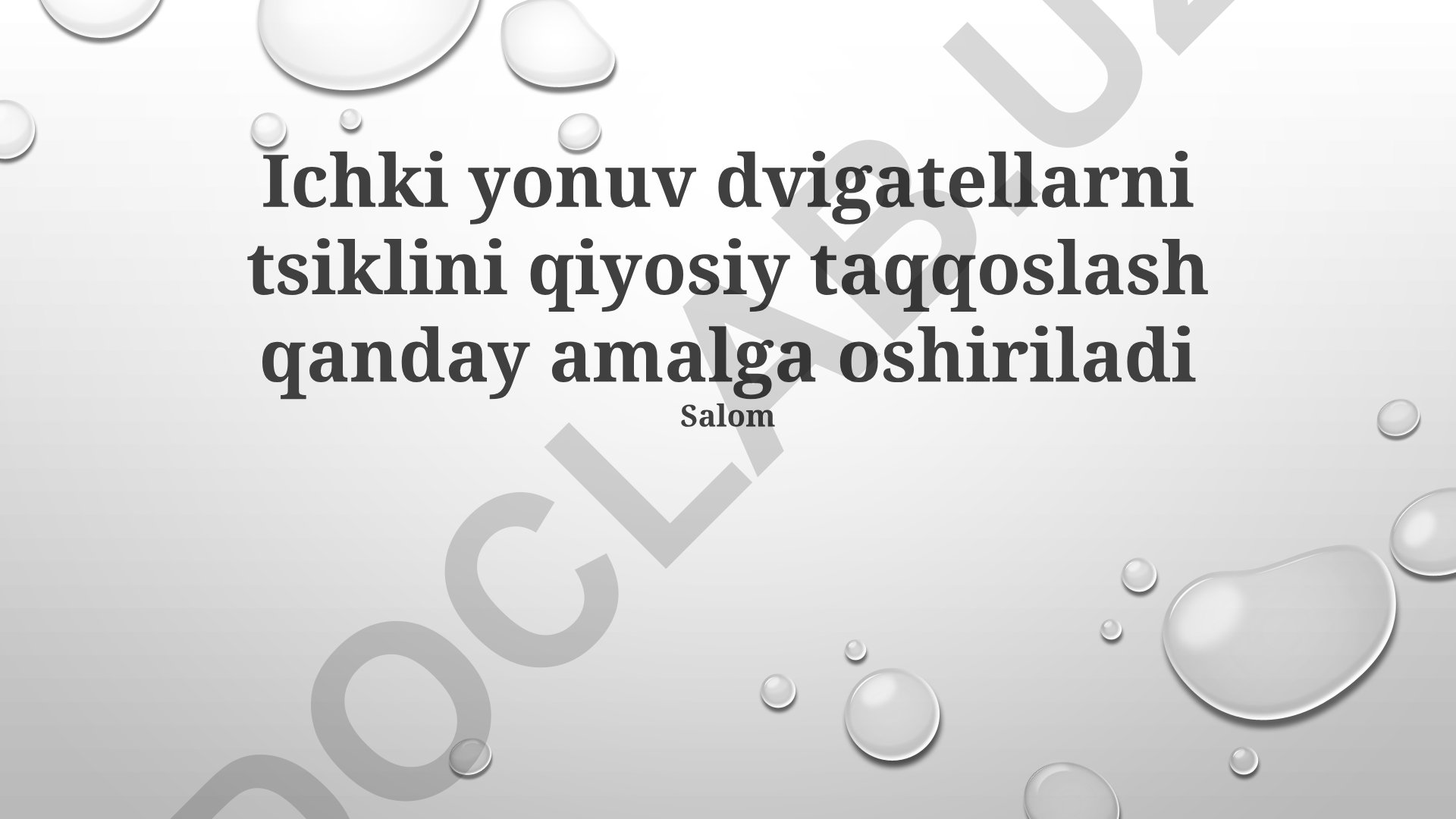 Ichki yonuv dvigatellari tsikllarini qiyosiy taqqoslash