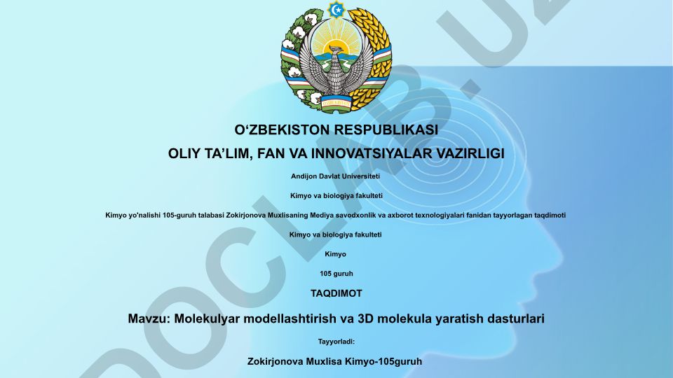 Molekulyar modellashtirish va 3D molekula yaratish dasturlari