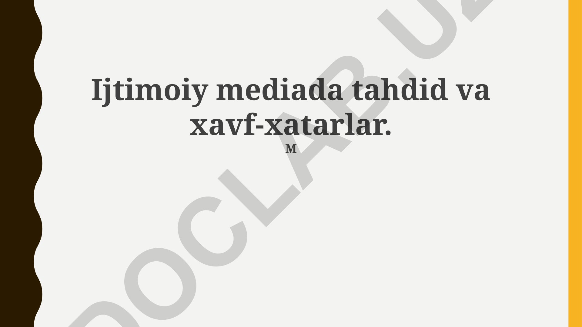 Ijtimoiy mediada tahdid va xavf-xatarlar