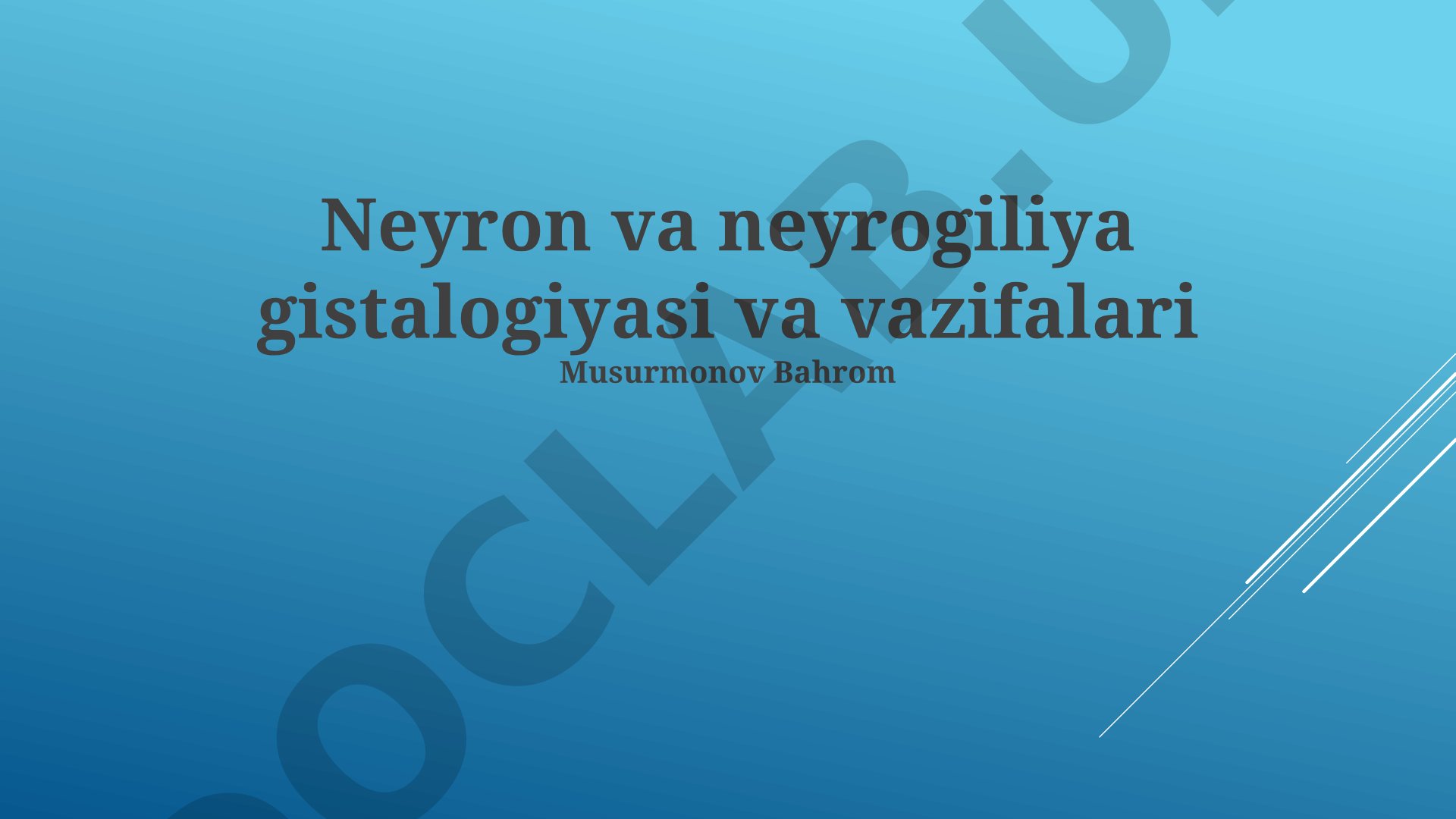 Neyron va neyrogiliya gistalogiyasi va vazifalari