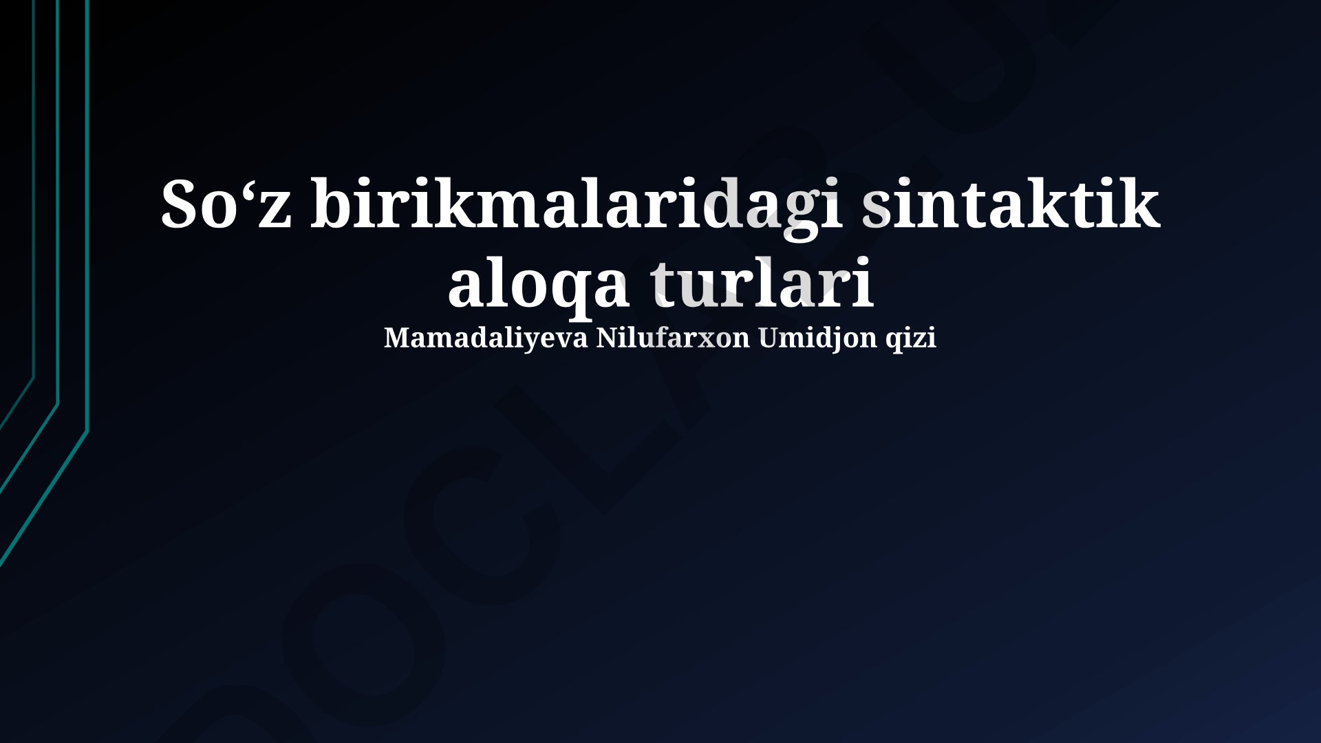 Soʻz birikmalaridagi sintaktik aloqa turlari