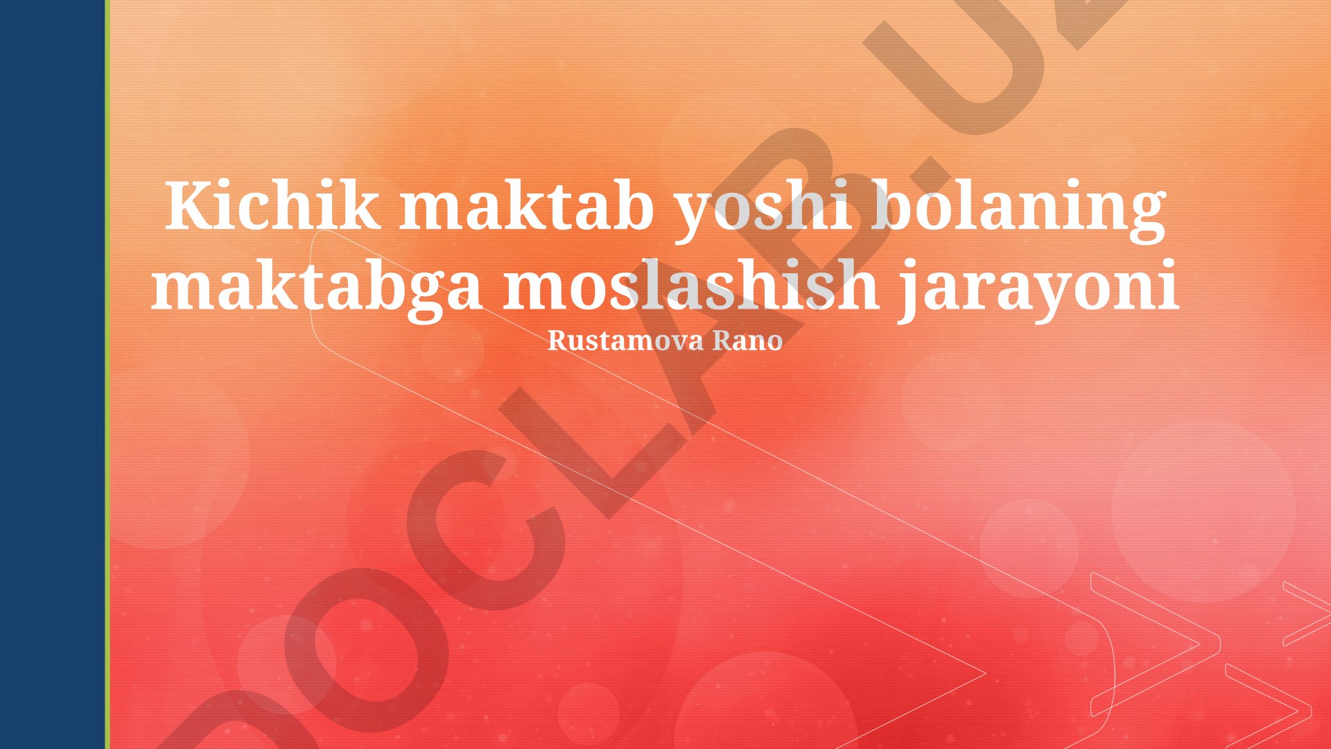 Kichik maktab yoshi bolaning maktabga moslashish jarayoni