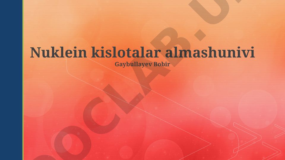 Nuklein kislotalar almashinuvi