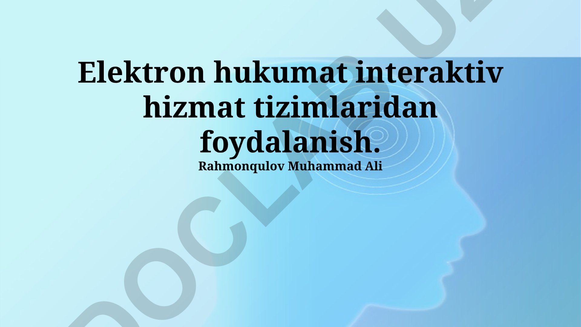 Elektron hukumat interaktiv hizmat tizimlaridan foydalanish