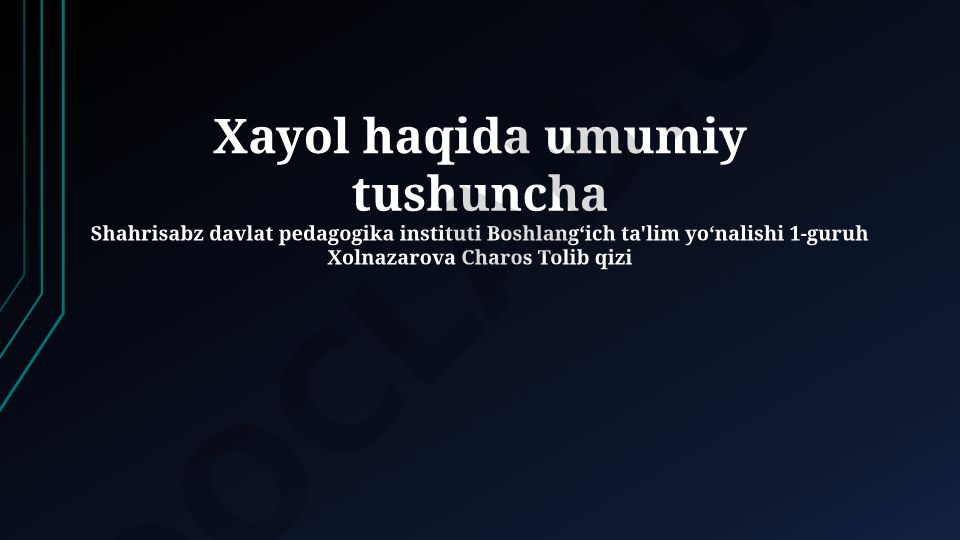 Tasavvur: Ta'rif, Xususiyatlar va Kognitiv Jarayonlar