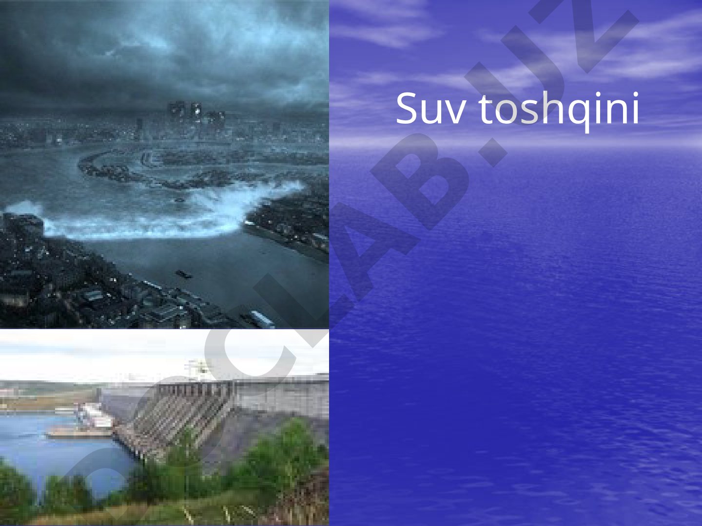 Suv toshqini va uning oqibatlari