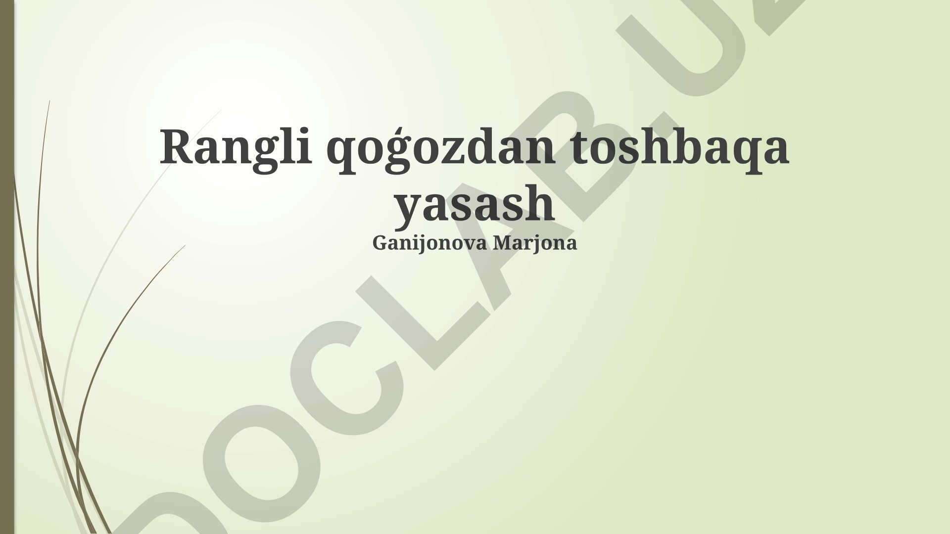 Rangli qog'ozdan toshbaqa yasash