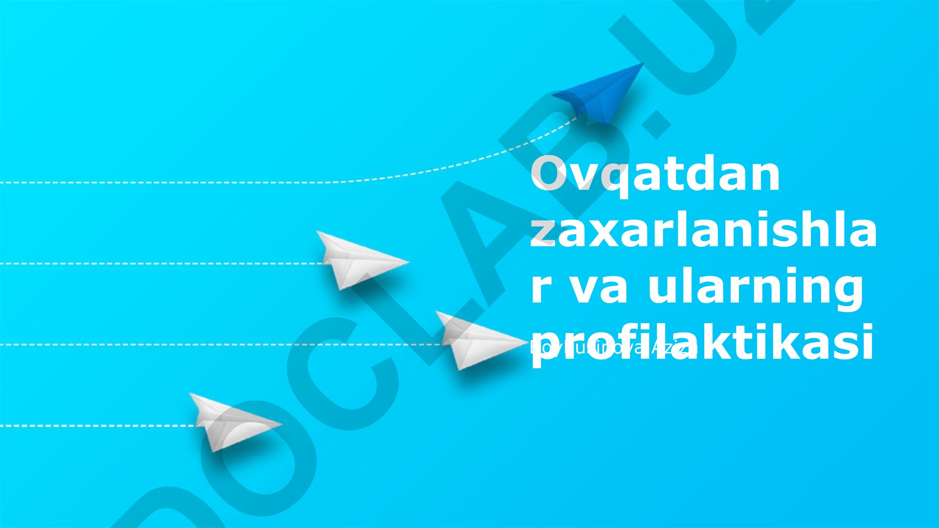 Oziq-ovqatdan zaharlanishlar va ularning profilaktikasi