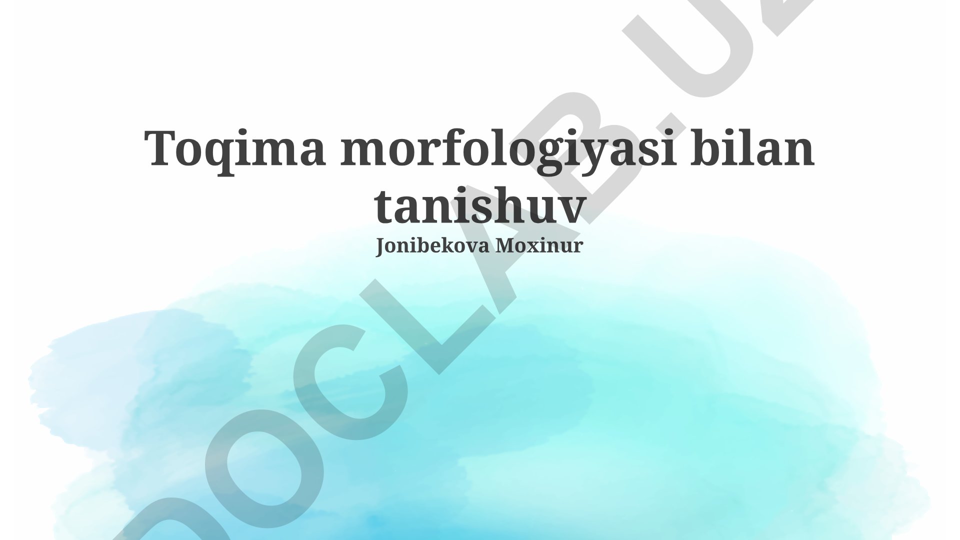 To'qima morfologiyasi bilan tanishuv
