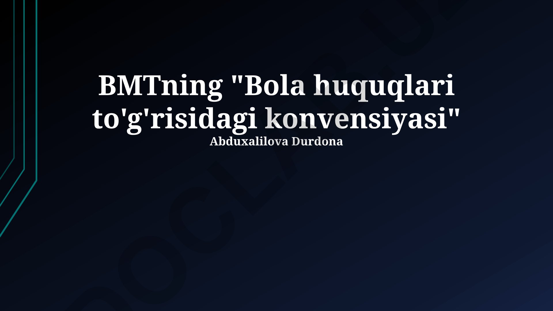 BMTning Bola huquqlari to'g'risidagi konvensiyasi