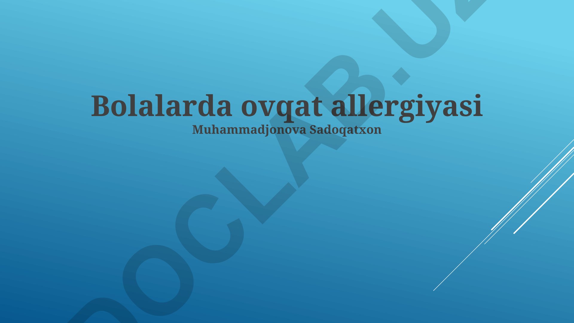 Bolalarda ovqat allergiyasi
