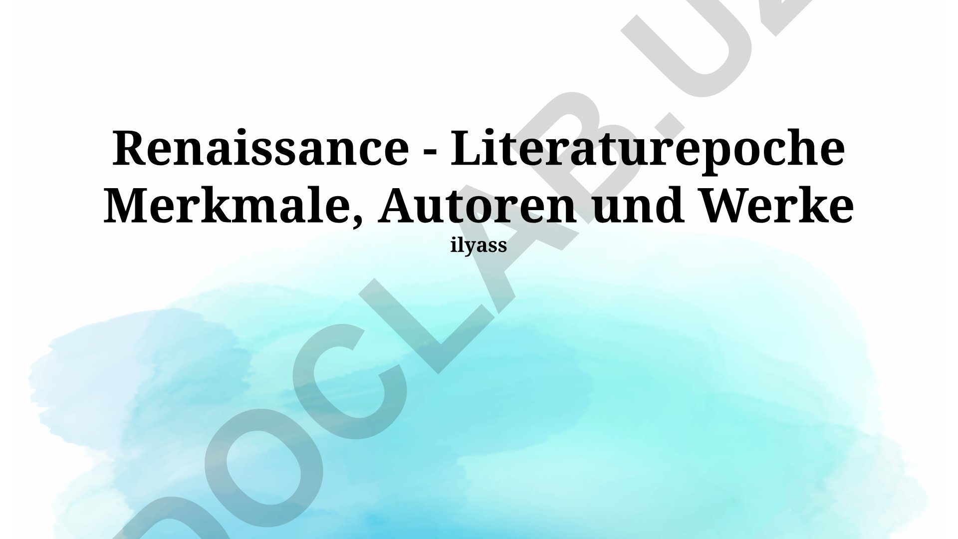 Renaissance-Literatur: Merkmale, Autoren und Werke