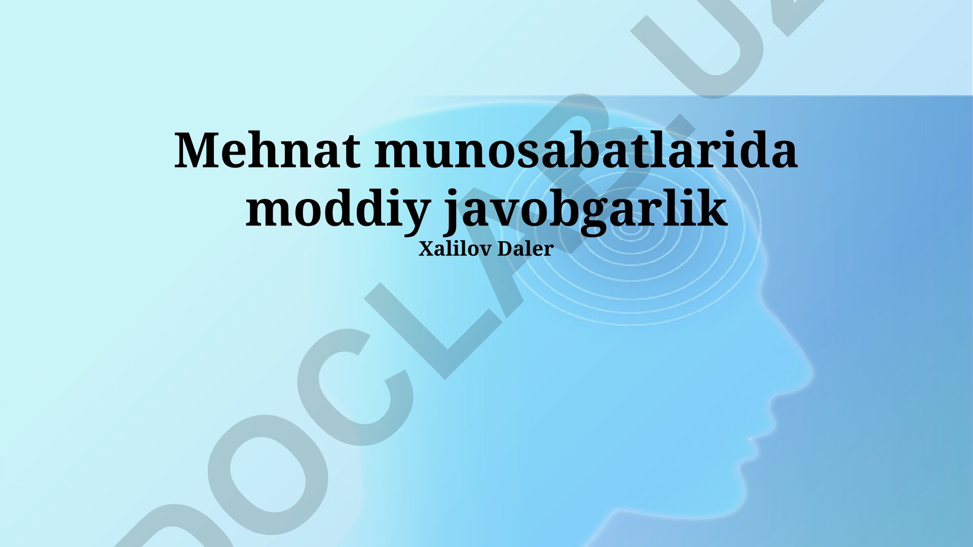 Mehnat munosabatlarida moddiy javobgarlik