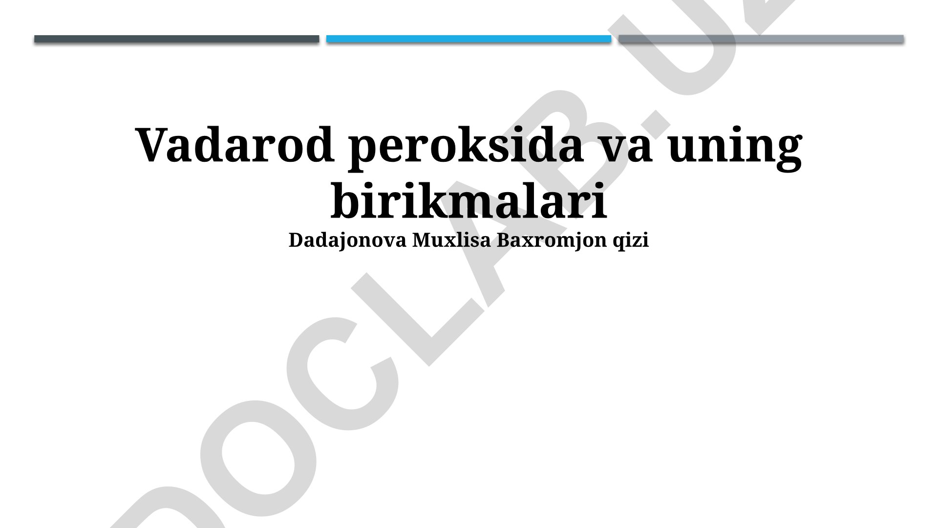 Vodorod peroksida va uning birikmalari