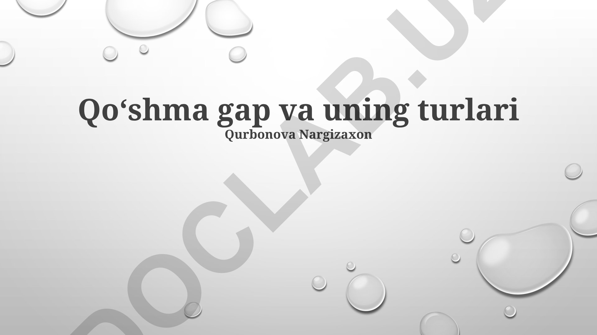 Qoʻshma gap va uning turlari