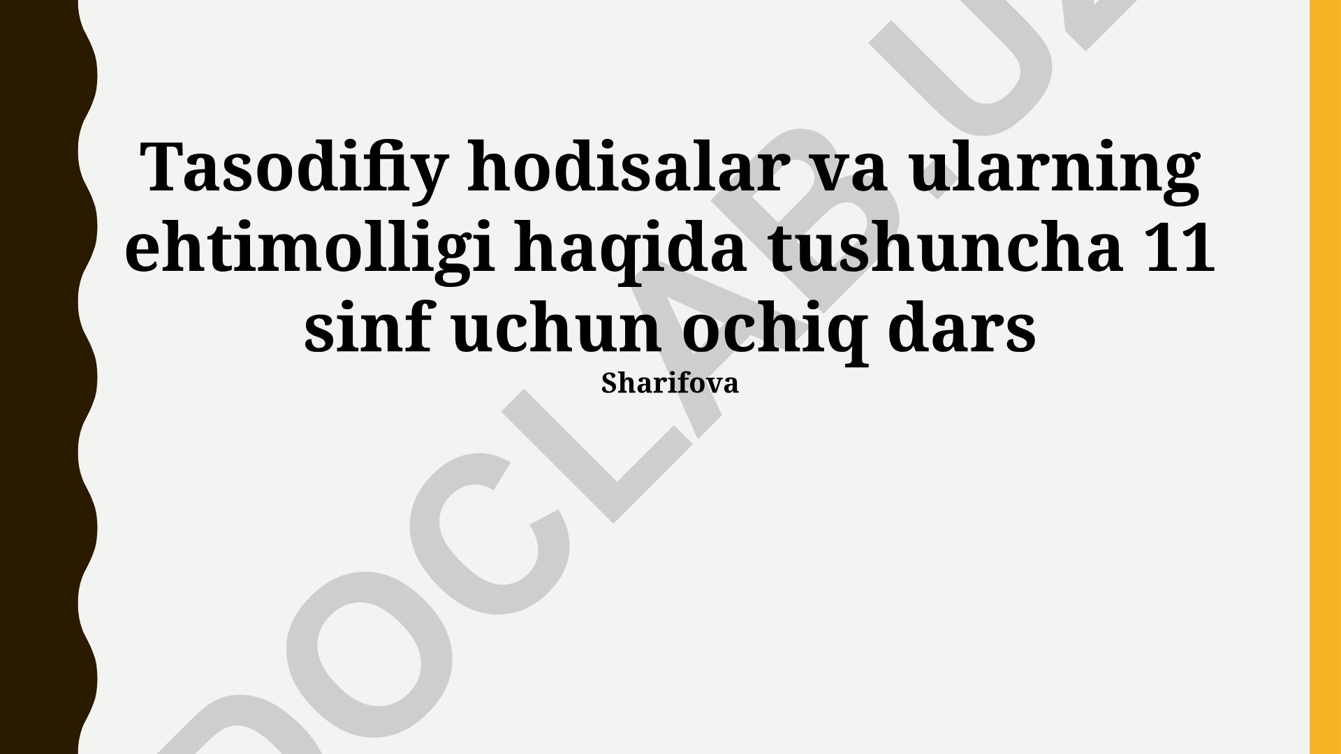 Tasodifiy hodisalar va ularning ehtimolligi haqida tushuncha