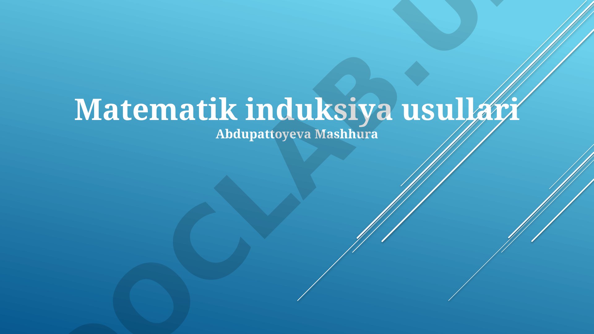 Matematik induksiya usullari