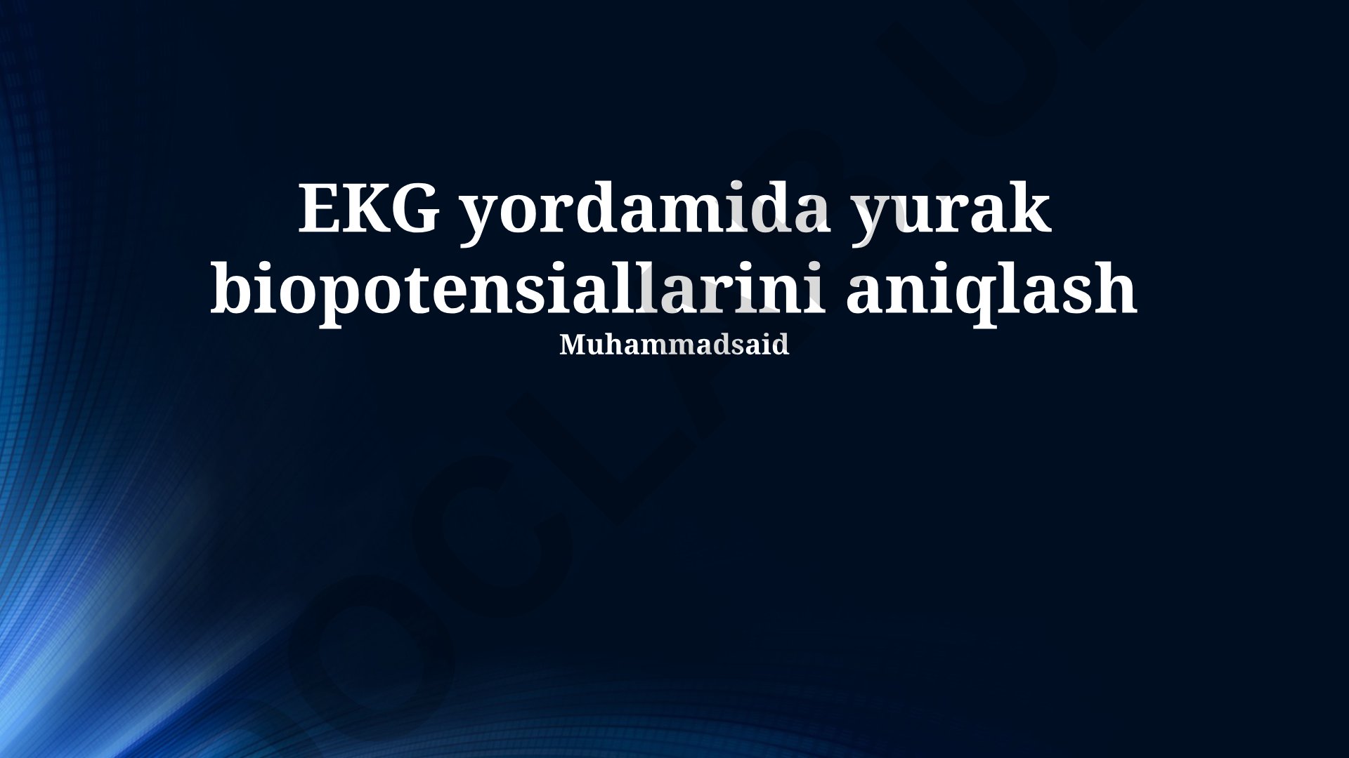 EKG yordamida yurak biopotensiallarini aniqlash