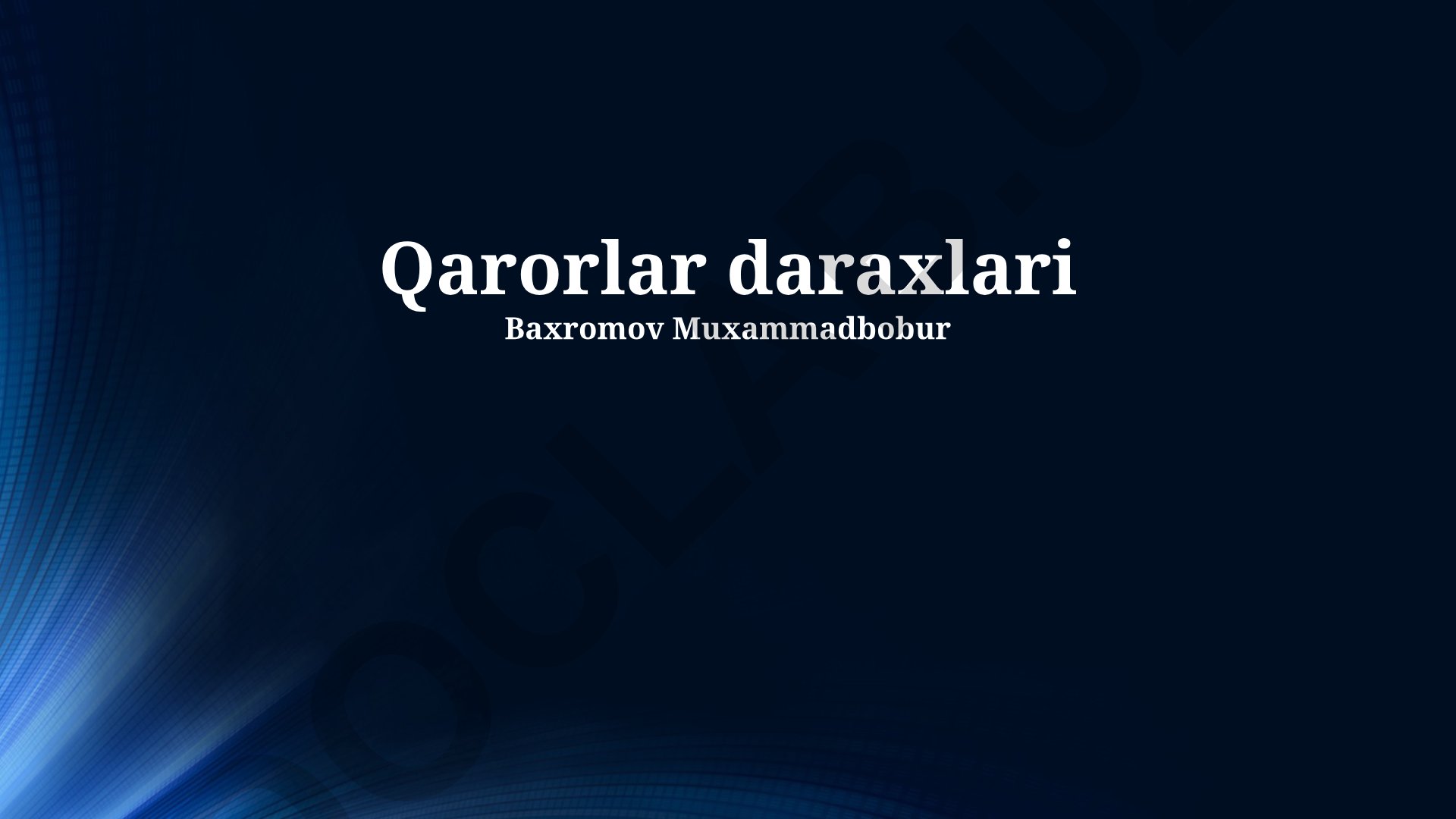 Qaror daraxtlari: qurilishi, qo'llanilishi va boshqa algoritmlar bilan taqqoslashi