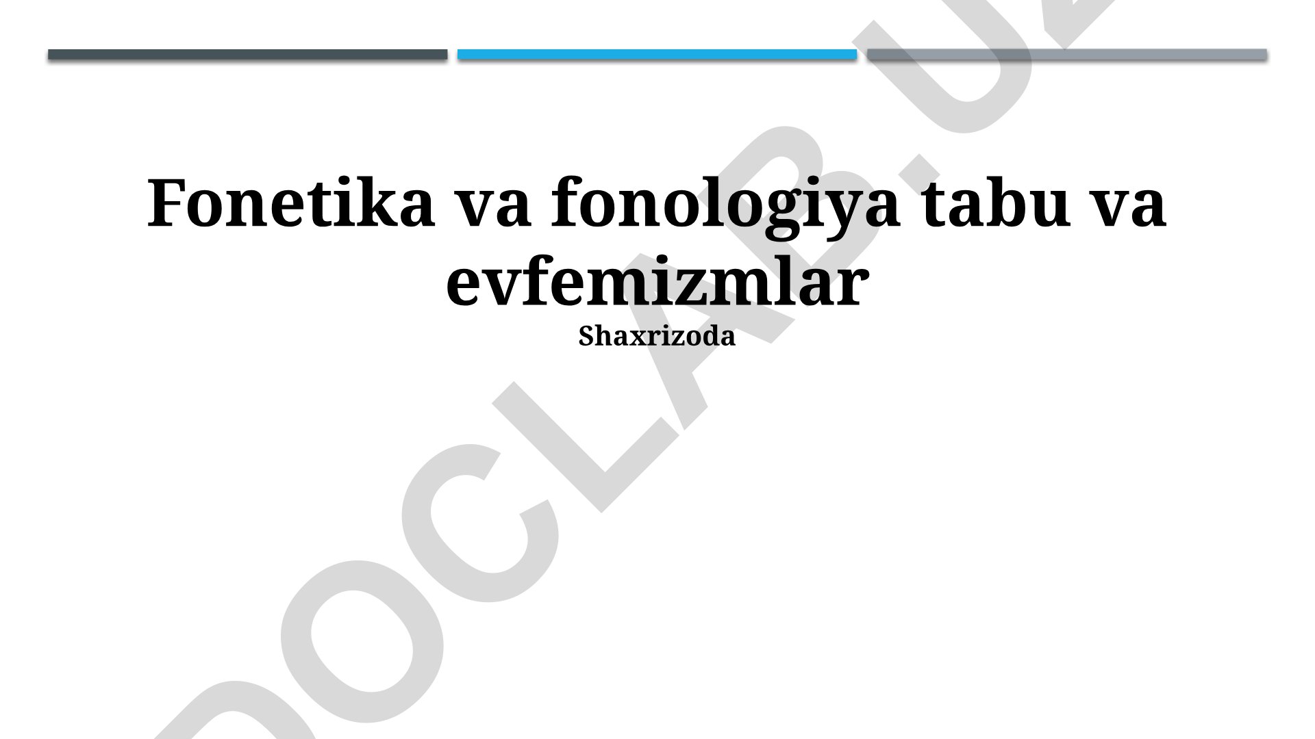 Fonetika va fonologiya tabu va evfemizmlar