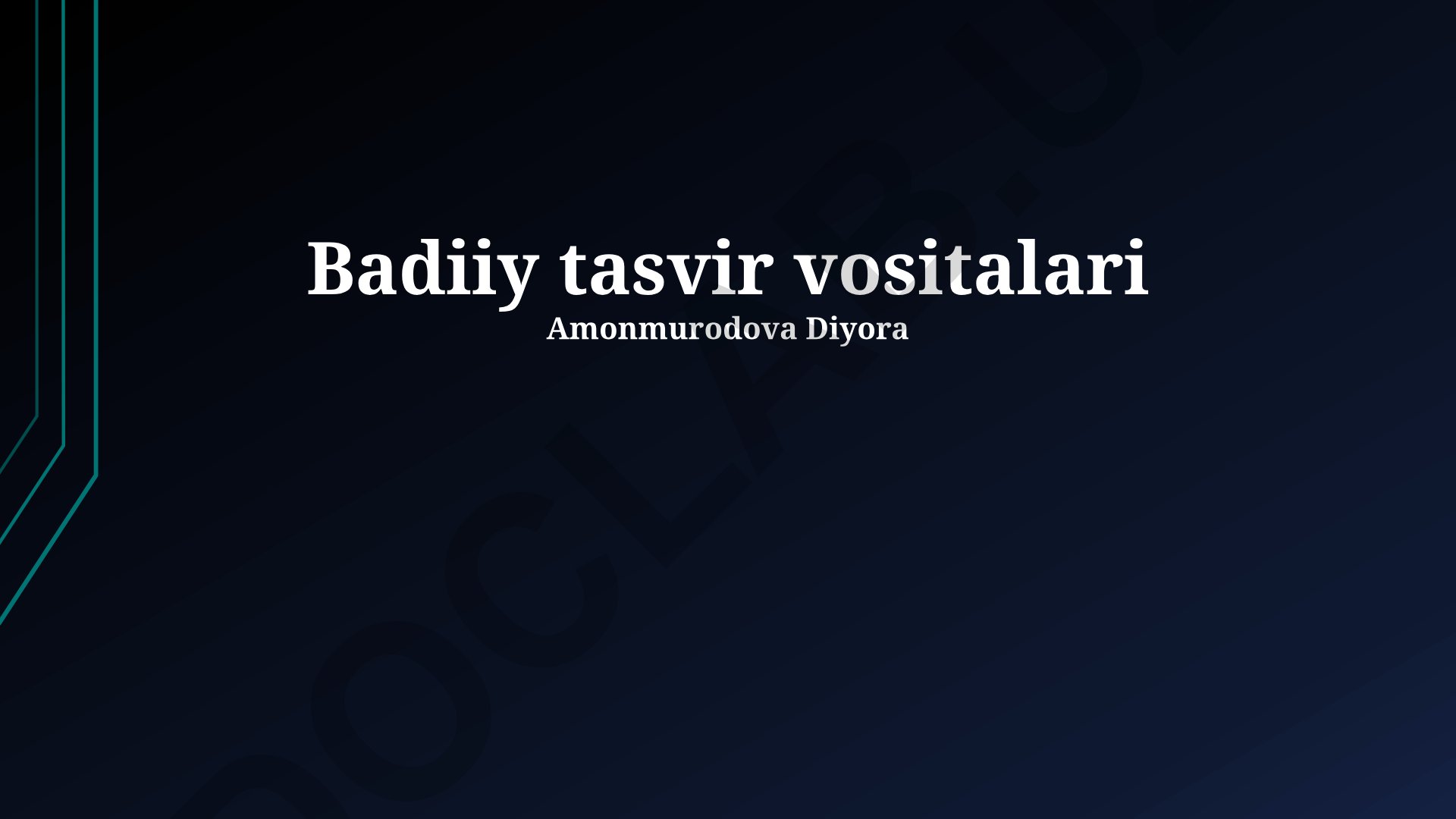 Badiiy tasvir vositalari va adabiy san'atlar