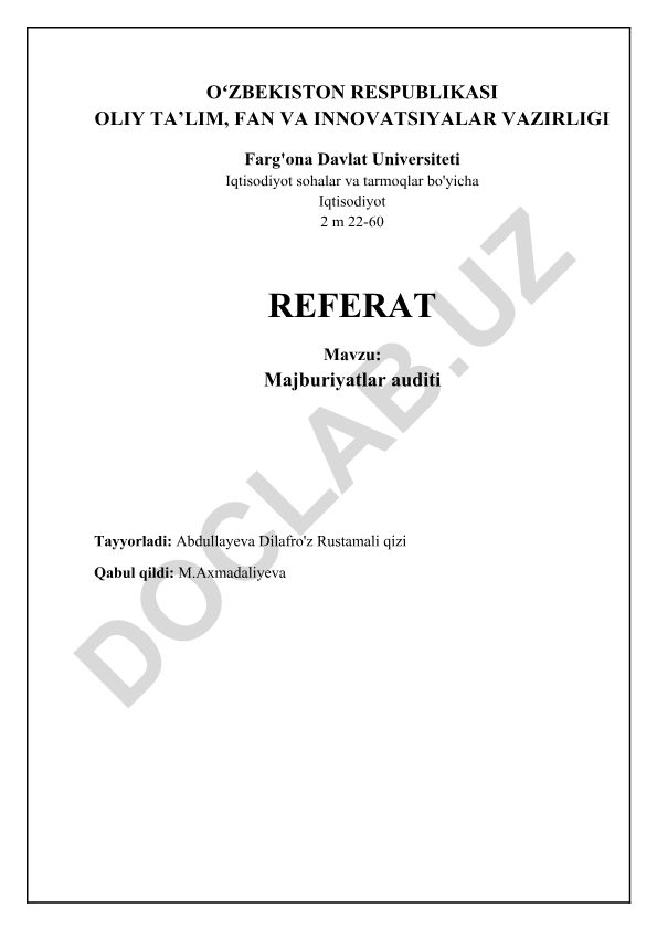Majburiyatlar auditi