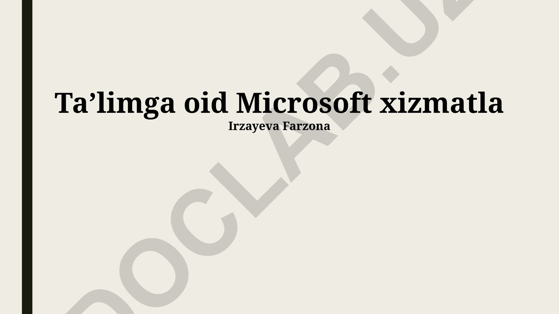 Microsoft xizmatlari orqali ta'lim jarayonini rivojlantirish