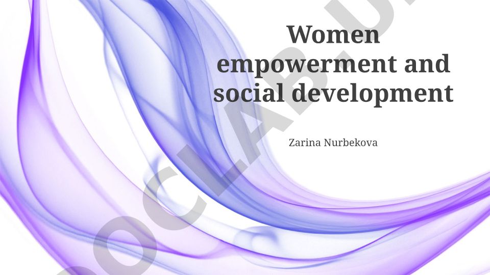 Women empowerment and social development