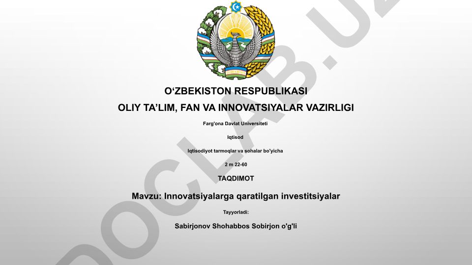 Innovatsiyalarga qaratilgan investitsiyalar